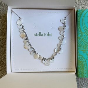 Stella & Dot Toujours MOP Coin Necklace 38"